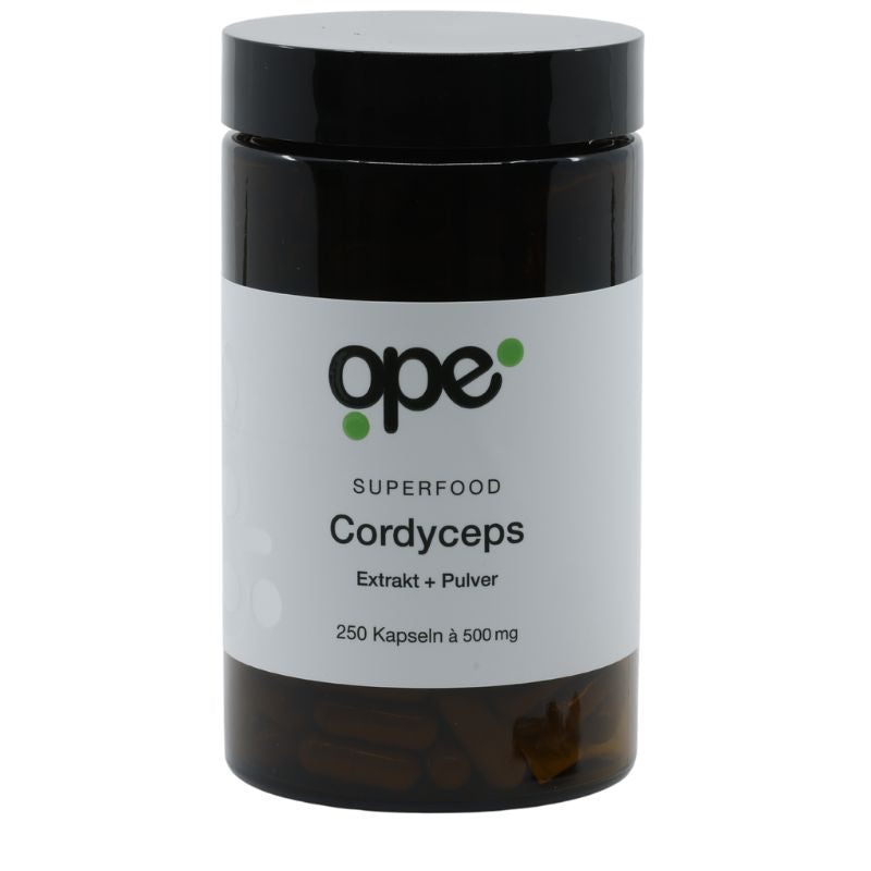 Cordyceps Extract + Pulver Kapseln - Vorratsdose (250 Stk)