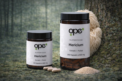 Hericium Extract + Pulver Kapseln - Vorratsdose (250 Stk)