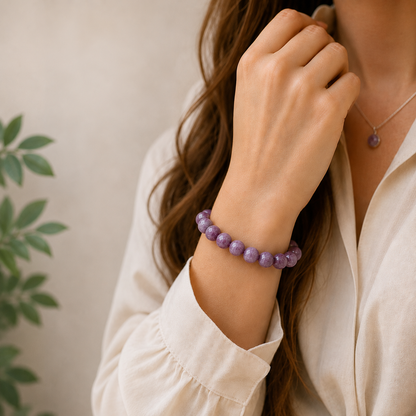 Lepidolith Armband 10mm Kugeln