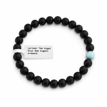 Larimar & Onyx Armband 6-7mm Kugeln