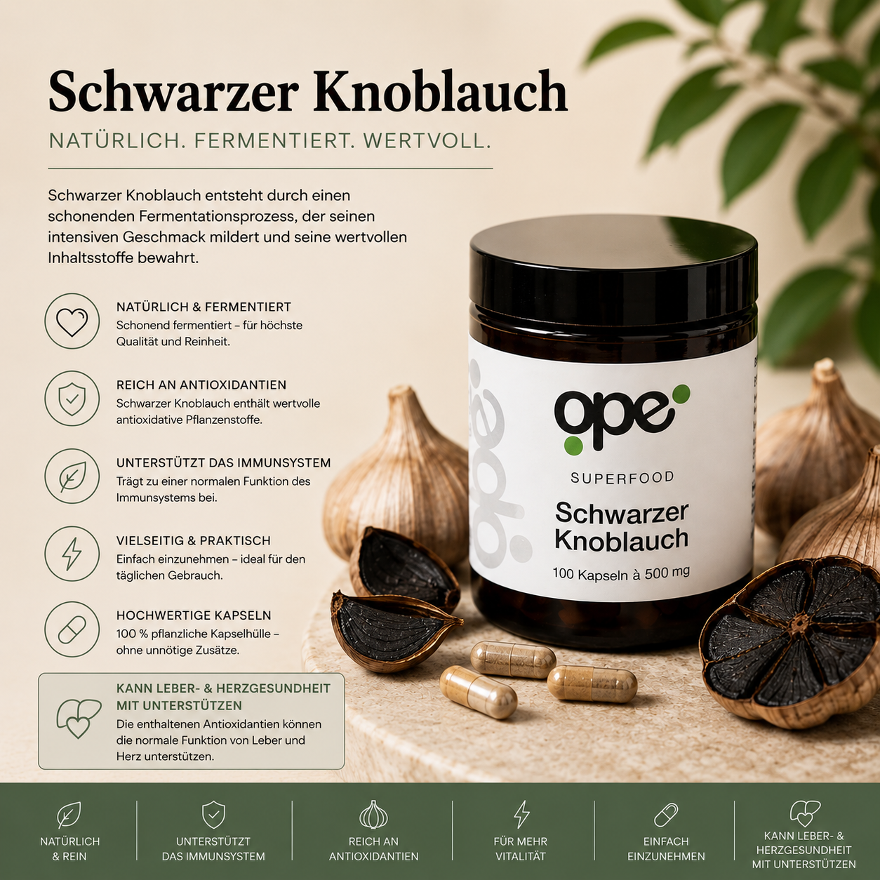 Schwarzer Knoblauchextrakt Kapseln (100 Stk.)