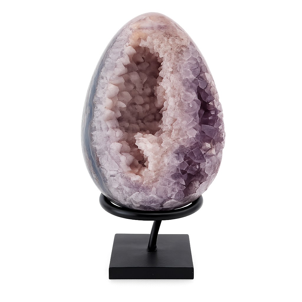 Amethyst-Ei mit Druse "Crystal Cave"