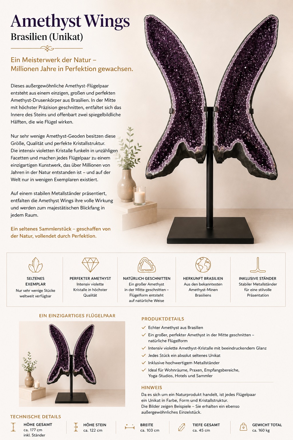 Amethyst-Flügel "Engelsflügel"